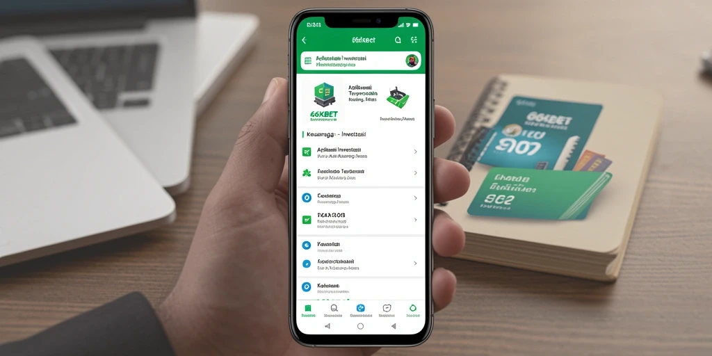 Tampilan antarmuka aplikasi 66KBET yang user-friendly dan modern.