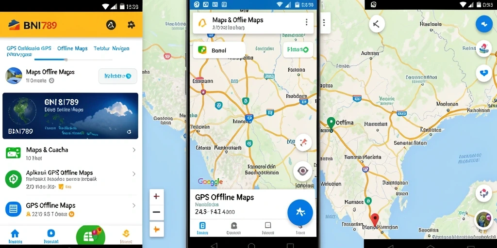 Tampilan antarmuka BNI789 yang modern dan interaktif untuk navigasi GPS.
