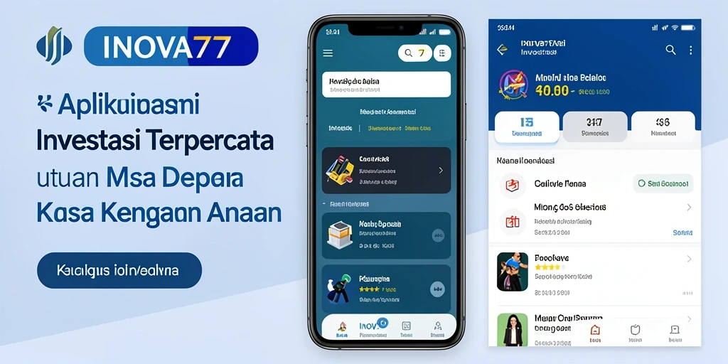 Tampilan antarmuka INOVA77 yang modern dan fungsional untuk investasi.