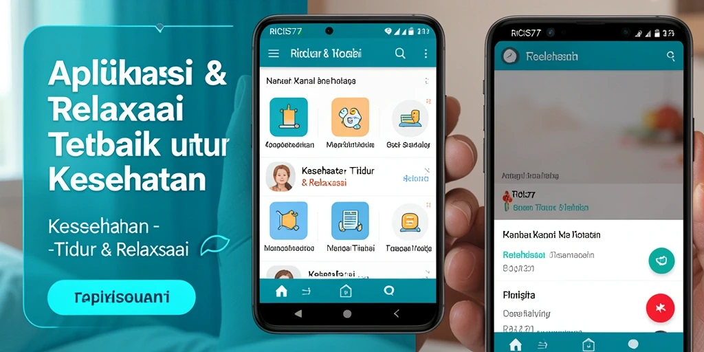 Antarmuka RICIS77 menampilkan fitur Tidur & Relaksasi yang menenangkan.